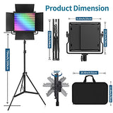 RGB LED Video Lighting Kit, SAMTIAN 2 Packs Photography Lighting with Wireless Remote/App Control, 8 Applicable Scenes, LCD Screen, Dimmable 552PCS LED Studio Lighting for Streaming/YouTube/Tiktok