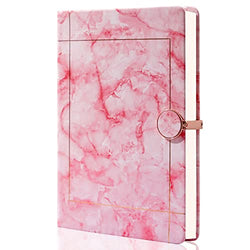 Hardcover Journal Notebook Leather Journals for Women Men 5"X8" Writing Journal Notebooks for Work Business A5 Travel Journal with Magnetic Buckle，Pink