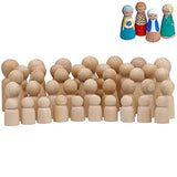Wooden Peg Dolls Unfinished People – Pack of 40 in Assorted Sizes - Natural Wood Shapes Figures, Decorative Doll Bodies for DIY Arts and Crafts
