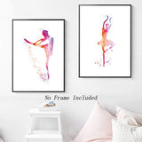 Unframed Ballerina Art Print Elegant Ballet Girls Art Painting, Set of 3（8''x10''） Canvas Dancer Poster Picture for Beautiful Girls or Women Room Decor