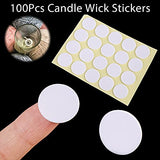 YOMNEE Candle Wick Bundle,100pc 3.5" Pre-Waxed Candle Wicks, Cotton Threads Woven with Paper, 100 Stickers and 1 Wick Holder for DIY Candle Making(3.5inch Candle Wick Kit)