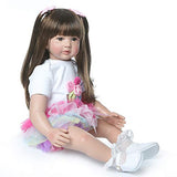 Pinky 24 inch 61cm Lovely Reborn Baby Girl Dolls Toddler Realistic Looking Life Like Baby Doll Vinyl Silicone Long Hair Babies Toy Gift