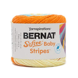 Bernat Softee Baby Stripes Yarn, 4.2 oz, Gauge 3 Light, Sunny Side Up Stripe