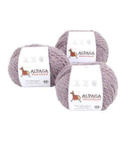 100% Baby Alpaca Yarn Wool Set of 3 Skeins Lace Worsted Bulky/Chunky Weight - Heavenly Soft and Perfect for Knitting and Crocheting (Heather Lilac, Bulky/Chunky)