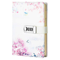 JunShop Creative Password Lock Journal Locked Diary Digital Locking Diary Notepad Book Combination Journal Diary with Lock A5 Planner Cover (Style 4)