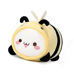 AIXINI 8" Cute Cat Bee Plush Pillow, Kawaii Kitten Honeybee Stuffed Toy, Soft Hugging Squishy Gift for Kids