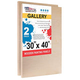 U.S. Art Supply 30" x 40" Birch Wood Paint Pouring Panel Boards, Gallery 1-1/2" Deep Cradle (Pack of 2) - Artist Depth Wooden Wall Canvases - Painting Mixed-Media Craft, Acrylic, Oil, Epoxy Pouring