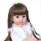 22 inch Reborn Baby Dolls Toddler Full Silicone Body Newborn Girl Cute Open Eyes Look Real Xmas Gift for Boys Girls