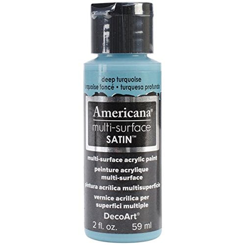 DecoArt Americana Multi-Surface Satin Acrylic Paint, 2-Ounce, Deep Turquoise
