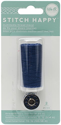 American Crafts We R Memory Keepers Stitch Happy 2 Piece Sewing Thread, Navy