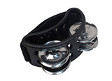 YMC Percussion FJS2S-BK Foot Tambourine with Steel Jingles, Black