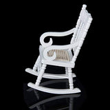 SXFSE Doll House Rocking Chair, 1:12 Scale Wooden Dollhouse Accessories Miniature Funiture Decor Model, Kids Play Toy