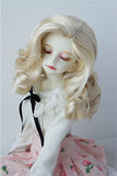 JD343 7-8inch 18-20CM synthetic mohair hand push retro Lady Doll wigs 1/4 MSD porcelain BJD doll hair (Blond)