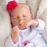 Reborn Baby Dolls 17 Inch 43 cm Lifelike Soft Vinyl Body Doll Realistic Sleeping Newborn Baby Dolls with Clothes & Toy Accessories for Kids Age 3+