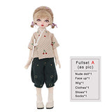ZDD 1/6 Mini Sweet BJD Doll 27.3cm Simulation SD Doll Ball Jointed Doll, with Cute Printing Clothes + Shoes + Wig + Makeup, Birthday Creative Toy Gift for Girl