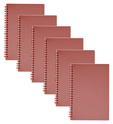 Yansanido 6pcs Ruled Notebooks Spiral Notebooks (A5) 5.7" x 8.3" Journal Notebooks 160 Pages 80gsm Thick Ruled Paper with Plastic Hard Cover (Wine Red 6pcs, A5 5.7" x 8.3"-Ruled)