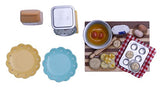 Togudot Dollhouse Food Baking Bread Making Set 1:12 Miniature Plate Flour Accessories Model Pastry Toy Mini Kitchen Decoration