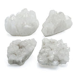 QGEM Natural Rock Crystal Quartz Cluster Druzy Geode Specimen,Mineral Gemstone Ornament Decor
