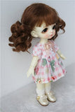 Wigs Only! JD294 5-6inch 13-15CM Pigtail Baby Curly Mohair Doll Wigs 1/8 Lati Yellow BJD Accessories (Light Brown)