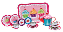 Schylling Cupcakes Tin Tea Set