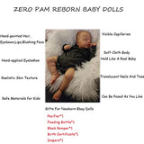 Zero Pam Sleeping Reborn Baby Doll Boy 20 Inch Lifelike Silicone Toddler Dolls Realistic Newborn Doll Eyes Closed Soft Body Visible Veins Handcrafted Toys for Kids 3+