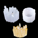 2 Pieces Candle Holder Resin Silicone Molds Candlestick Crystal Shape Epoxy Casting Molds for DIY Crafts Casting Jewelry Storage Box Dish Bowl Trinket Container Home Decoration