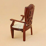 BARMI 1/12 Miniature Armchair Chair Model Wooden Furniture Doll House Decor Kids Toy,Perfect DIY Dollhouse Toy Gift Set White