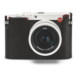 Leica Protector - Q (Typ 116), leather, black, no embossing, red hand stitch