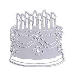 Cake Metal Die Cuts Happy Birthday Candle Cutting Dies Cut Stencils for DIY Scrapbooking Photo Album Decorative Embossing Paper Dies for Card Making Template