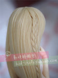 (15-16CM) 1/6 BJD YOSD Doll Wig / BJD Doll Long Straight with 2 Braids Wig / Creamy-White FBE073
