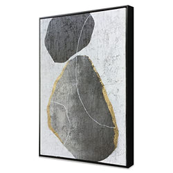 Stoney Silhouettes II Hand Painted Framed Canvas 24" x 36" Abstract Artwork for Living Room, Bedroom, Dining Room, Hallway, Office