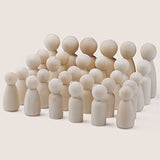 CLAKION 30Pcs Female Male Wooden People Peg Dolls Figures Wedding Cake Top Decor