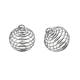 JPSOR 30pcs Silver Plated Spiral Bead Cages Pendants for Jewelry Making (15mm, 25mm, 30mm)