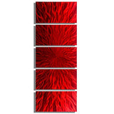 Statements2000 Abstract Fantasy Large Metal Wall Art Panels Hanging Sculpture 3D Painting by Jon Allen, Red, 64" x 24" - Intensity 5P