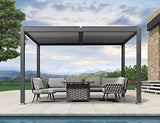 PURPLE LEAF 10' × 12' Outdoor Louvered Pergola with Sun Shade Shelter Adjustable Metal Roof for Patio Pergola