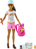 Barbie Doll, Kids Toys, Brunette Doll with Puppy, Barbie Sets, Hiking Day, Self-Care Series, Backpack Pet Carrier, Camera and More