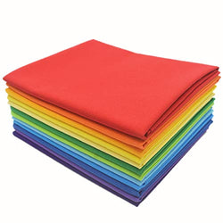 ibotti Fat Quarters Fabric Bundles Solid Colors, 12 Precut Cotton Fabric Quilting, 18 x 22 inch, (Bright Rainbow)