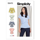 Simplicity Misses' Top Sewing Pattern Kit, Code S9470, Sizes 14-16-18-20-22, Multicolor
