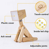 HROOME Modern Cute Dog Adjustable Wooden Dimmable Beside Desk Table Lamp Touch Sensor with Night