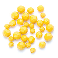 Darice 1999-6112 Faceted Round Acrylic Beads Mustard, 12 10 8mm