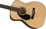 Fender CC-60S Concert Acoustic Guitar, Walnut Fingerboard, Natural, Left-Hand