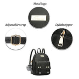 KKXIU Women Small Backpack Purse Convertible Leather Mini Daypacks Crossbody Shoulder Bag For Girls (Black)