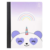 Yoobi Composition Book | Pack of 3 Fun Prints in Frenchie Hearts, Pandacorn & Rainbow | Sewn Binding | 100 College Ruled Sheets | 7.5 “ x 9.75” Paper | Pack of 3