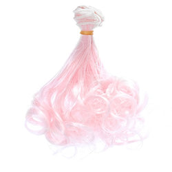 15cm*100cm DIY High-temperature Wire Pink Pear Curly Hair row for BJD / Blythe /Barbie Doll Wigs