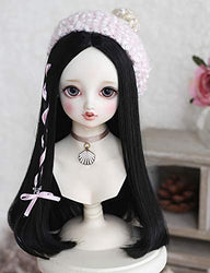 Clicked BJD Doll Centre Parting Long Straight Wig for 1/3 1/4 1/6 Dolls DIY Supplies Doll Making DIY Accessory,A,1/3