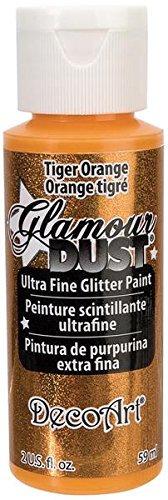 DecoArt Glamour Dust 2-Ounce Tiger Orange Glitter Paint