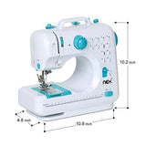 Mini Sewing Machine Portable Electric Crafting Mending Machine with 12 Built-in Stitches Double Thread and Speed for Beginner Blue