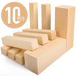 Basswood Carving Blocks - 5ARTH Large Beginner's Premium Wood Carving/Whittling Kit, Suitable for Beginner to Expert - 10 Pcs with Two 6"x 2"x 2" and Eight 6"x 1"x 1" Unfinished Wood Blocks