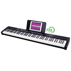 Anckon Piano 88 Key Full Size Semi Weighted Electronic Keyboard with Music Stand,Power Supply,Sustain Pedal,Bluetooth,MIDI,for Beginner Professional at Home/Stage
