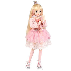 UCanaan BJD Doll, 1/3 SD Dolls 24 Inch 18 Ball Jointed Doll DIY Toys with Full Set Clothes Shoes Wig Makeup, Best Gift for Girls-Abby